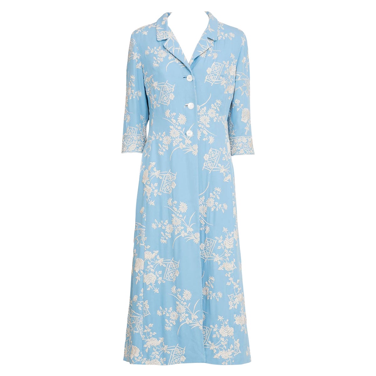 DOLCE & GABBANA SS 97 Rare manteau brodé de fleurs en vente
