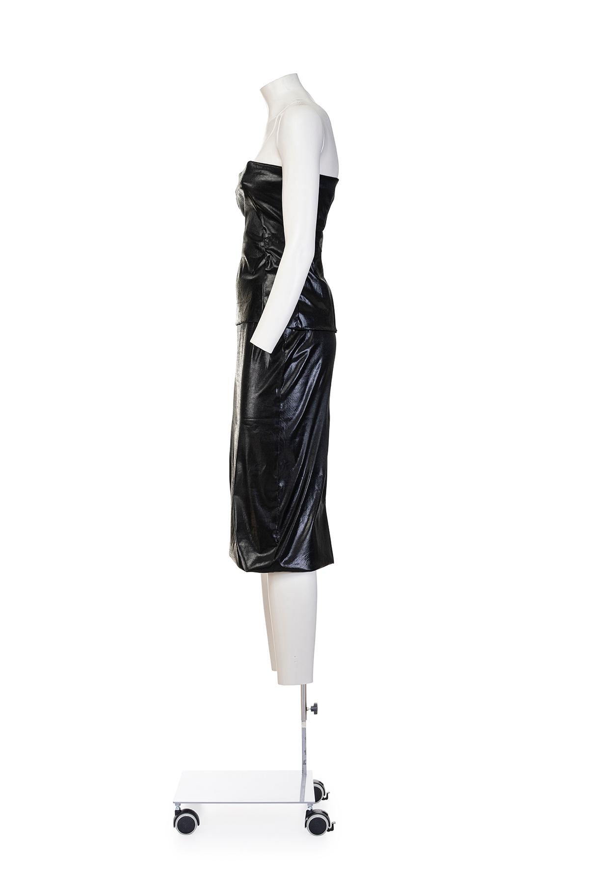 DOLCE & GABBANA SS 98 Traje Efecto Vynil Black en venta