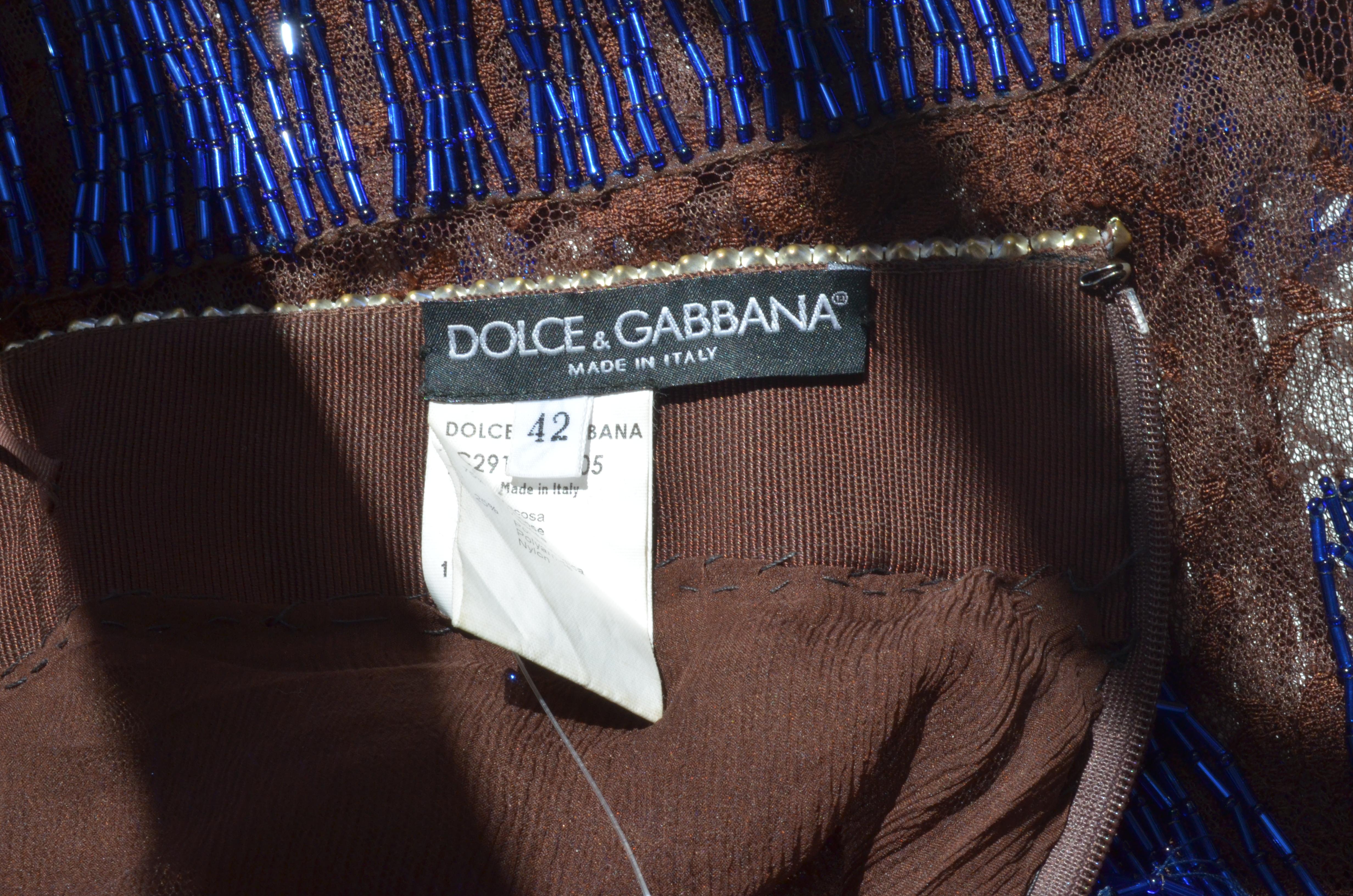 Women's Dolce & Gabbana SS Runway 2000 Lace Skirt with Fringed Beadwork