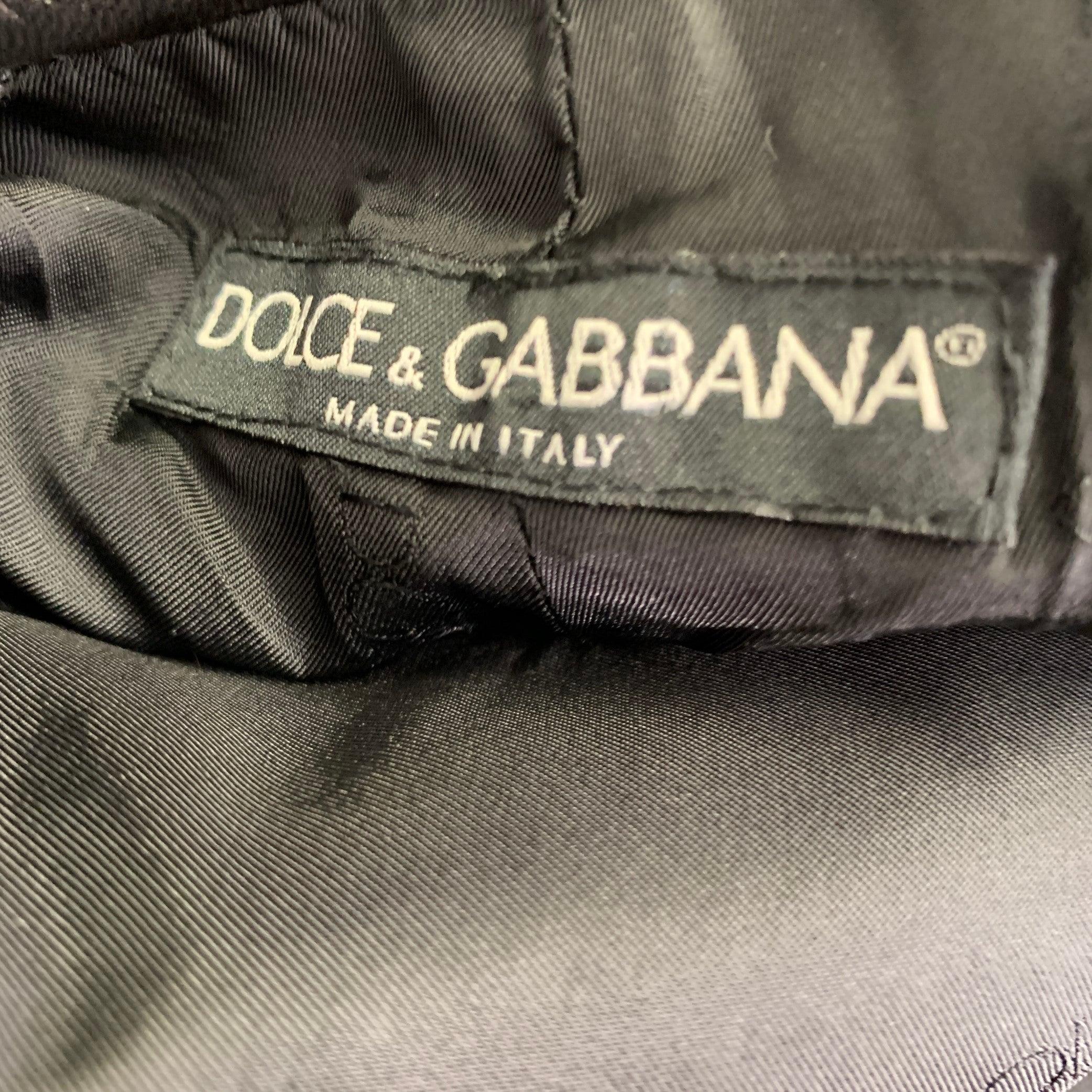 DOLCE & GABBANA SS2000 Taglia 6 Pantaloni casual in pelle nera e argento in vendita 1