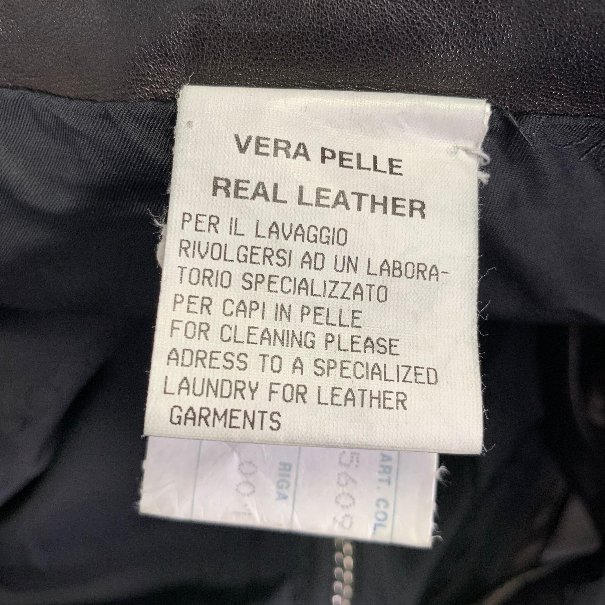 DOLCE & GABBANA SS2000 Taglia 6 Pantaloni casual in pelle nera e argento in vendita 2