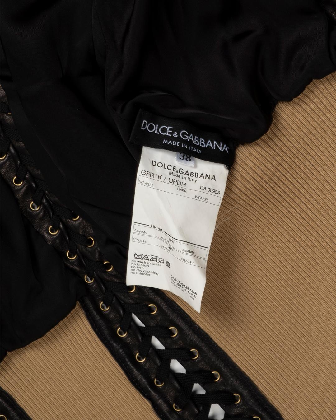 Dolce & Gabbana SS2003 - Veste aviateur en fourrure tissée Pour femmes en vente