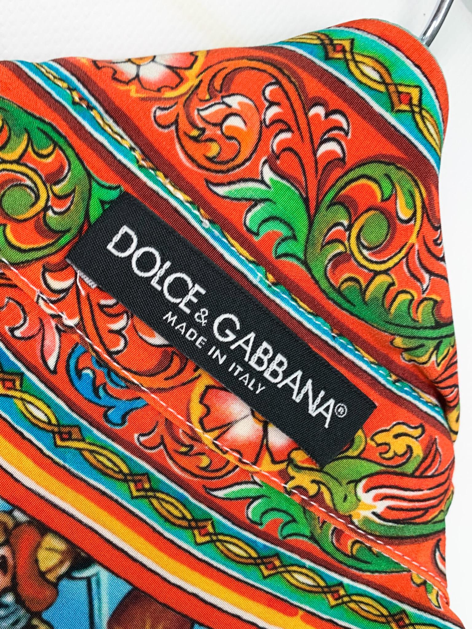 Dolce & Gabbana SS2013 Multicolour Sicilian Print Silk Button-Up Shirt 6