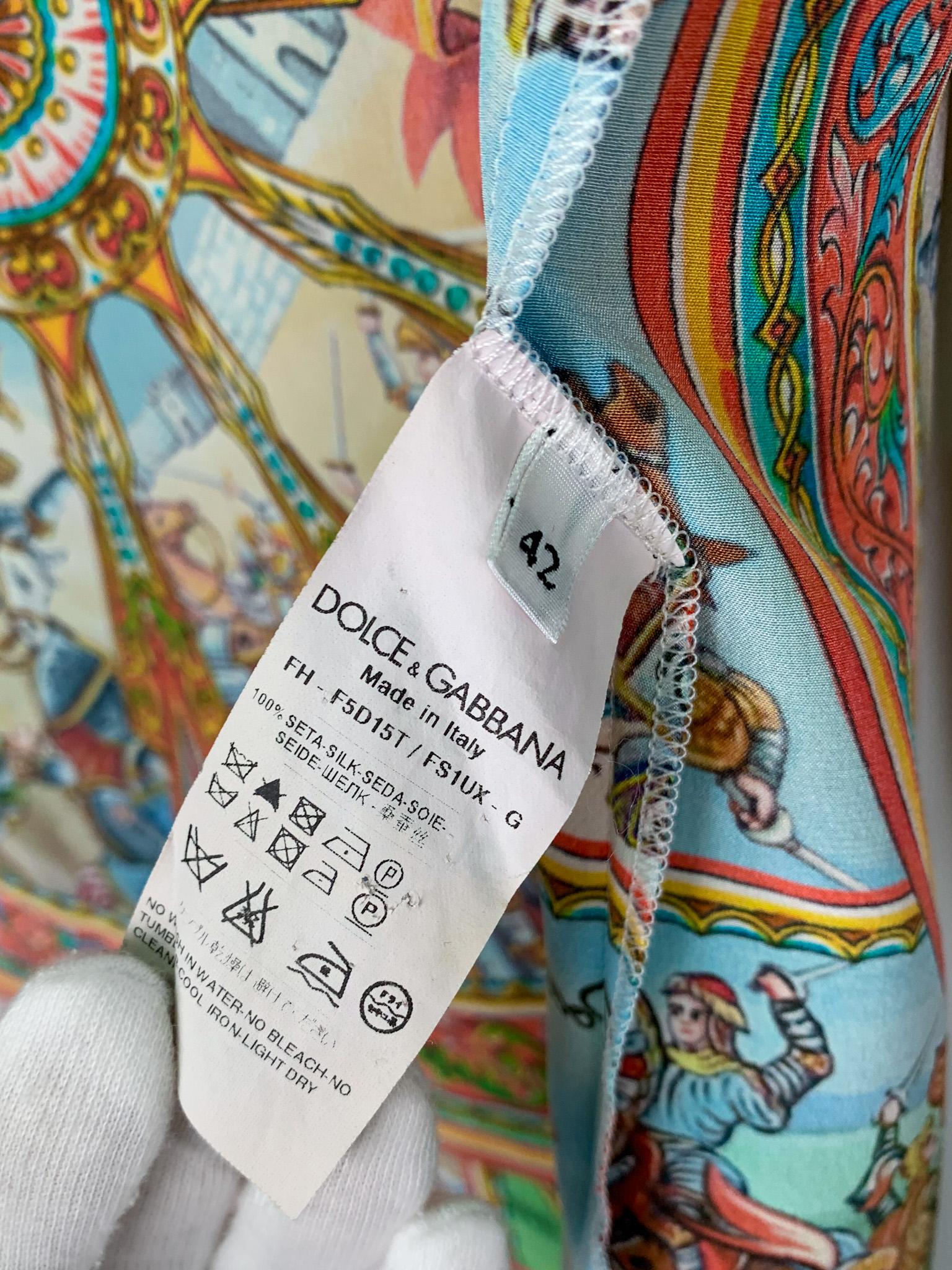 Dolce & Gabbana SS2013 Multicolour Sicilian Print Silk Button-Up Shirt 7