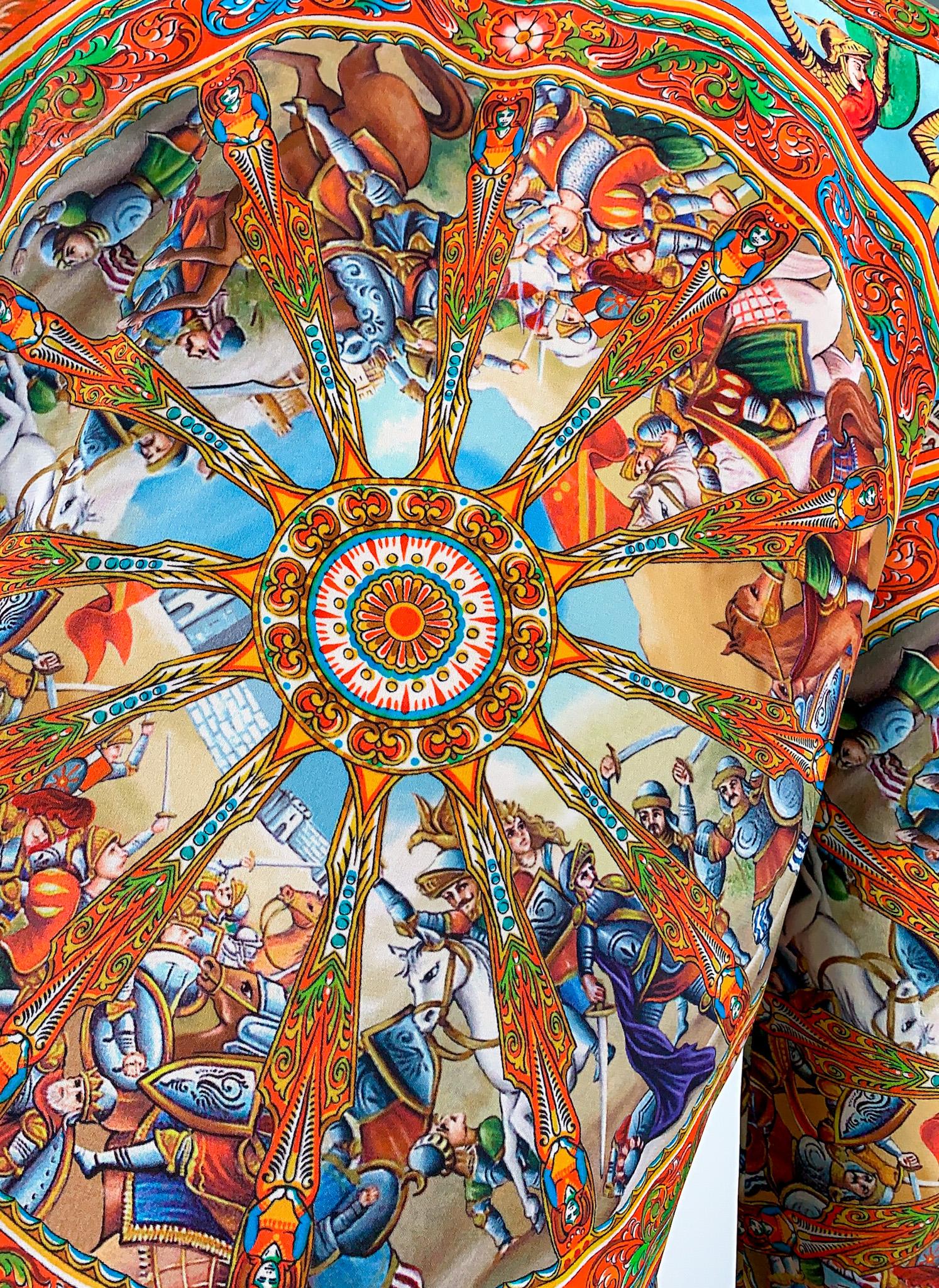 Women's Dolce & Gabbana SS2013 Multicolour Sicilian Print Silk Button-Up Shirt