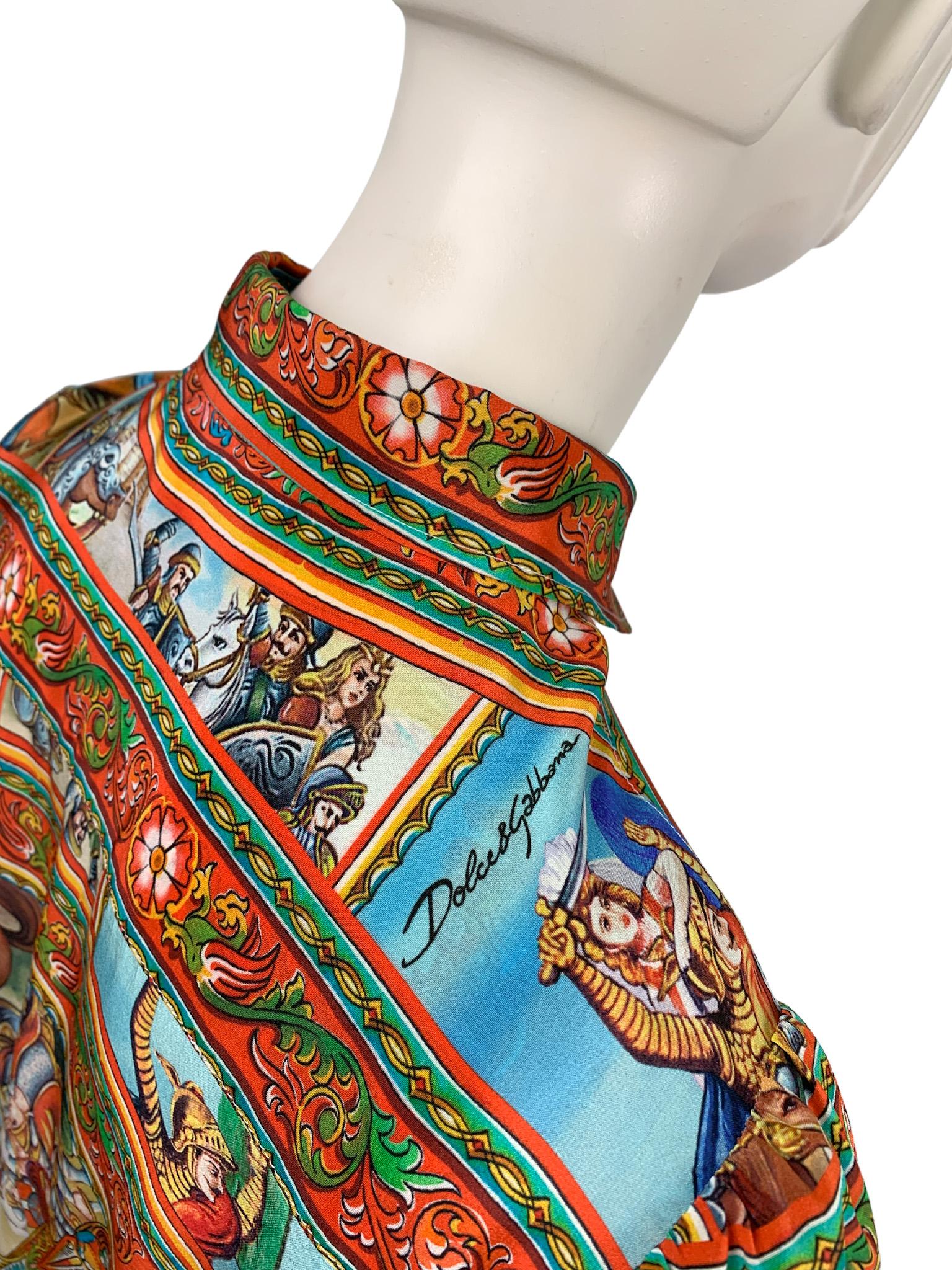 Dolce & Gabbana SS2013 Multicolour Sicilian Print Silk Button-Up Shirt 1