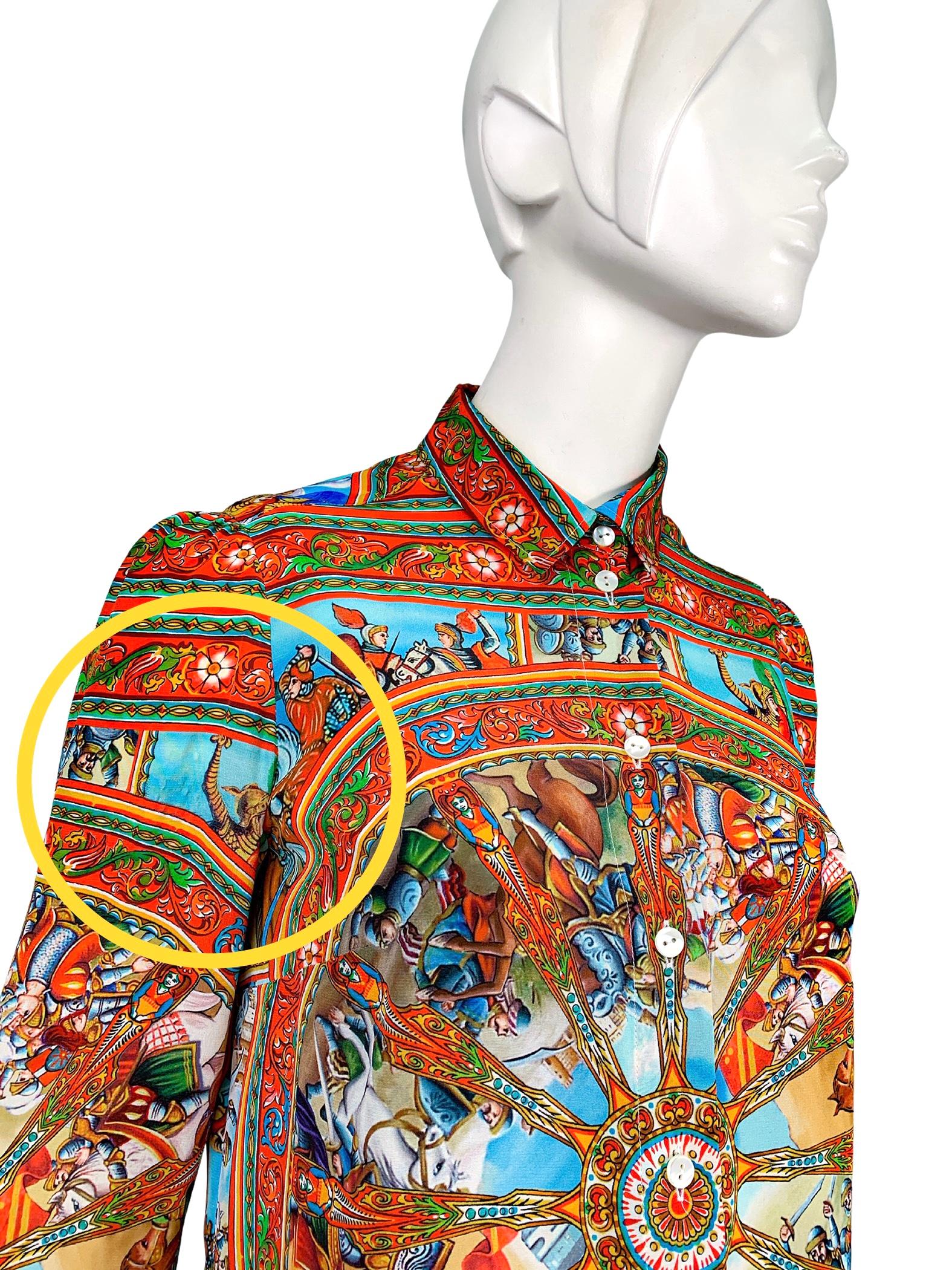 Dolce & Gabbana SS2013 Multicolour Sicilian Print Silk Button-Up Shirt 4