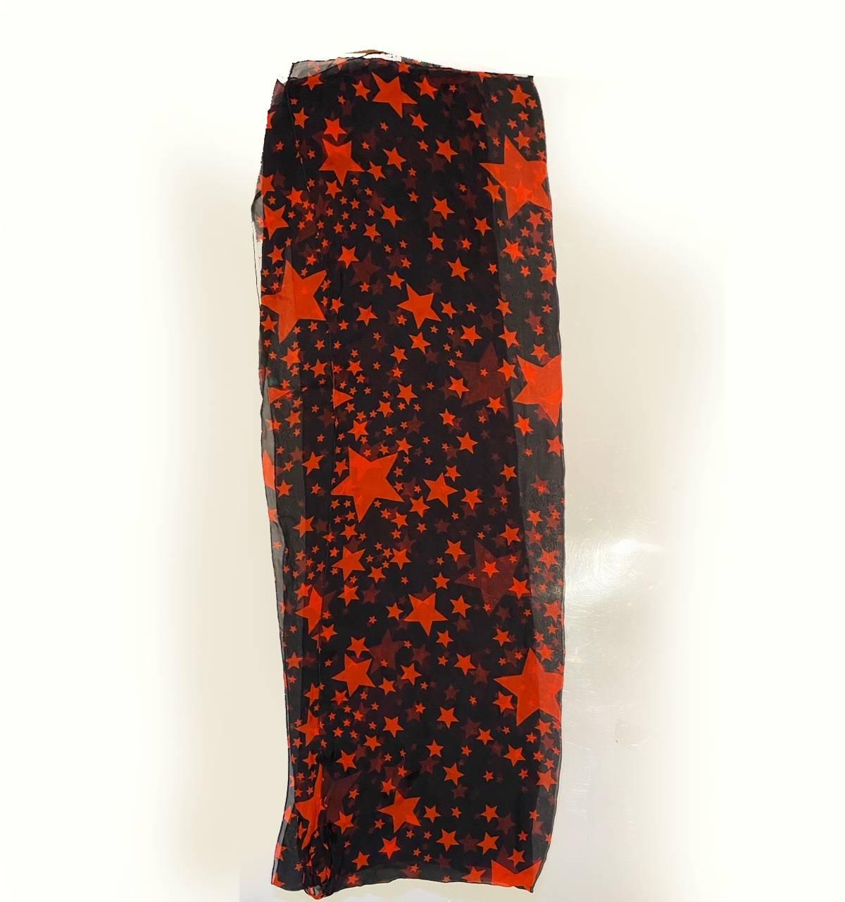 2010s Dolce & Gabbana Star Print Collection Chiffon Silk Scarf (écharpe en soie)  Unisexe en vente