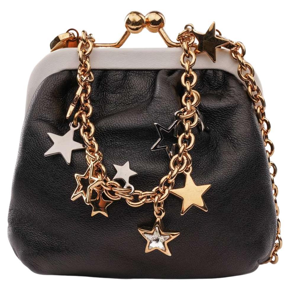 Dolce 
Gabbana - Star Metal Chain Clutch Purse Bag Gold Black White