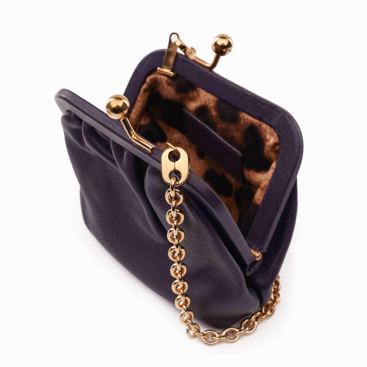 Dolce & Gabbana - Star Metal Chain Clutch Purse Bag Gold Purple In Excellent Condition For Sale In Erkrath, DE