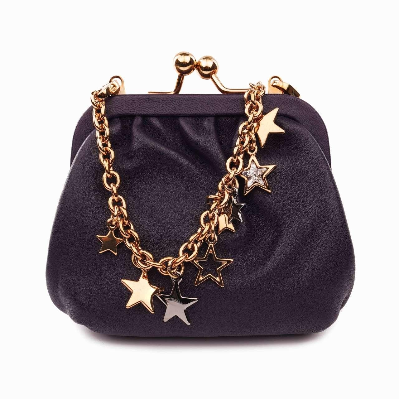 Dolce & Gabbana - Star Metal Chain Clutch Purse Bag Gold Purple For Sale