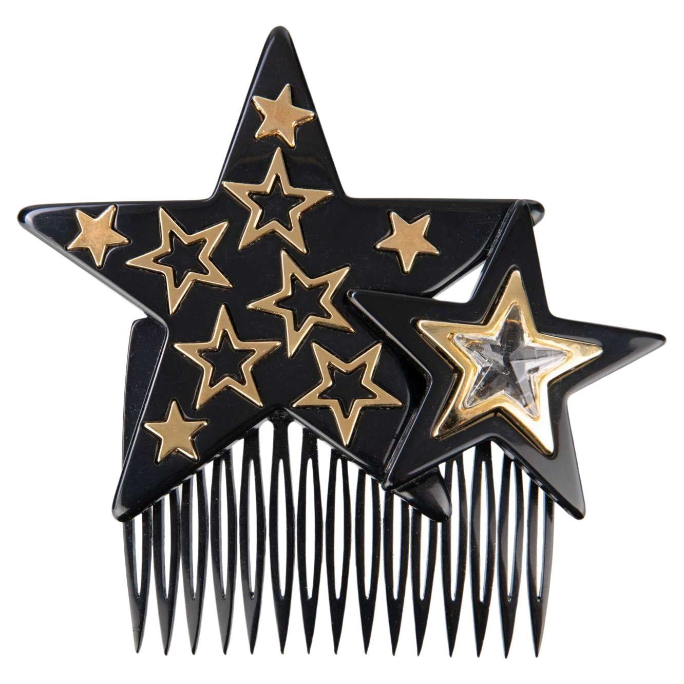 Dolce & Gabbana - Stelle Star Crystal Hair Clip Comb Gold For Sale