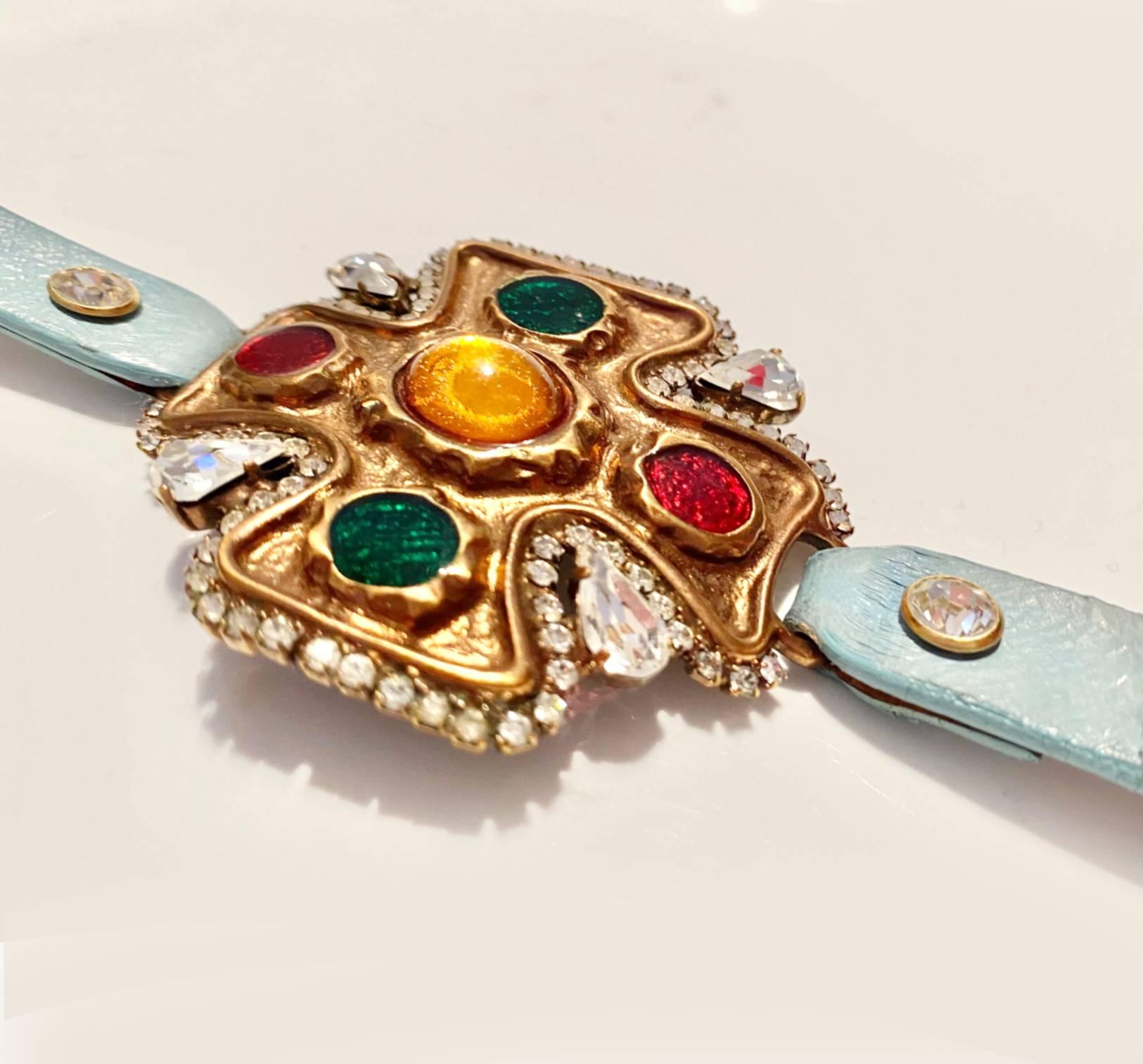 Dolce & Gabbana Stone Jeweled Brass Bracelet  7