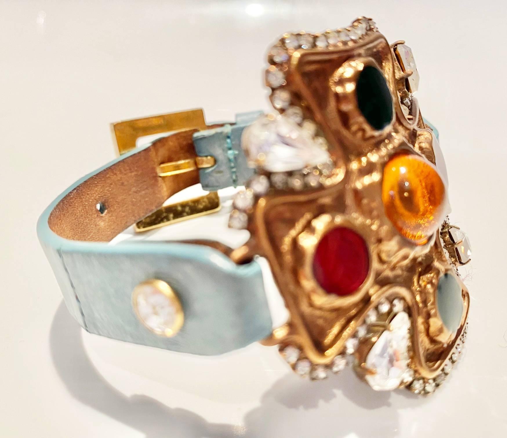 Dolce & Gabbana Stone Jeweled Brass Bracelet  2