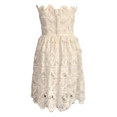 DOLCE & GABBANA Strapless Corset Bustier Lace Engagement Bridal Dress 38