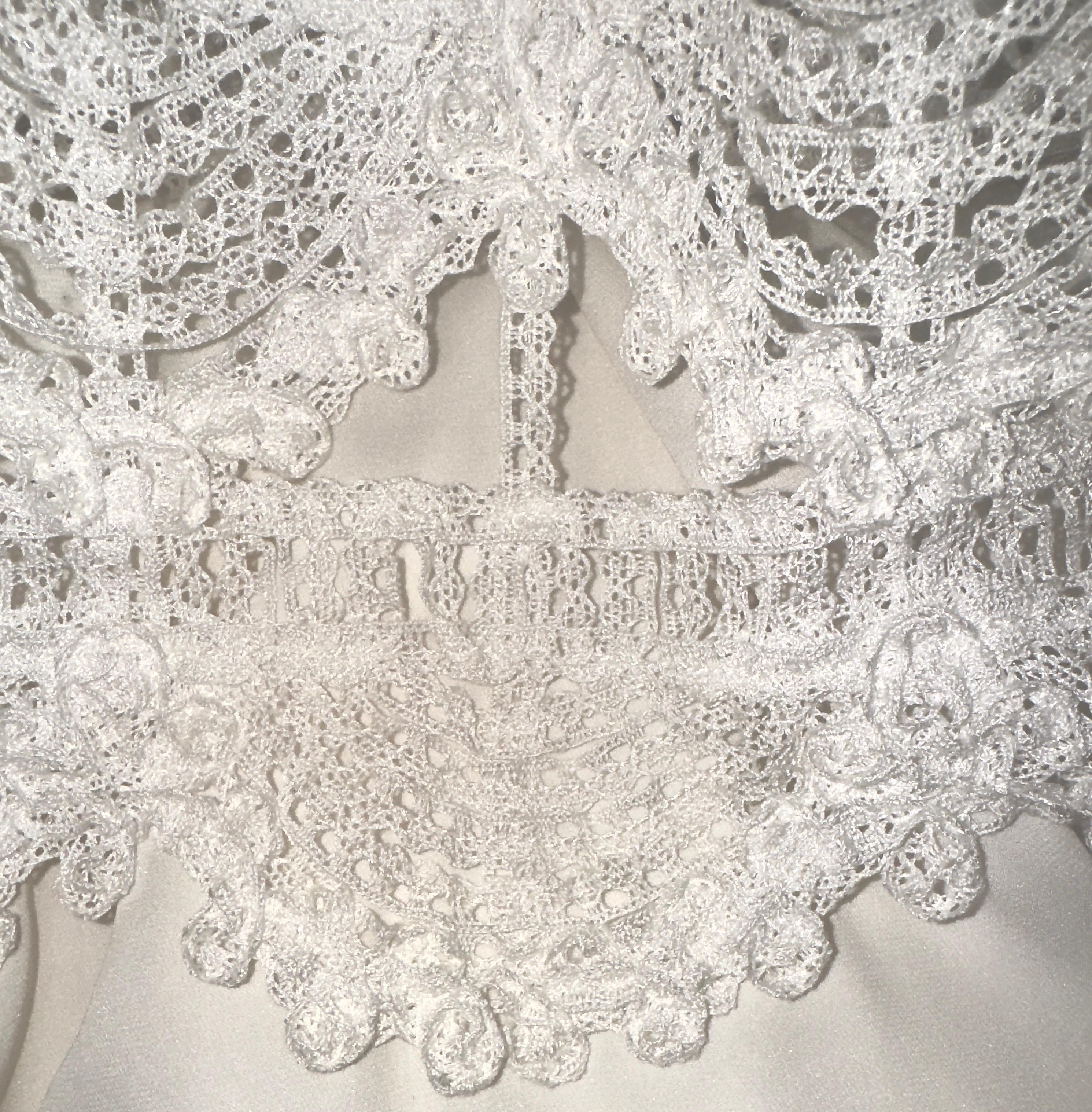 Beige DOLCE & GABBANA Strapless Corset Bustier Lace Engagement Bridal Dress 38 For Sale