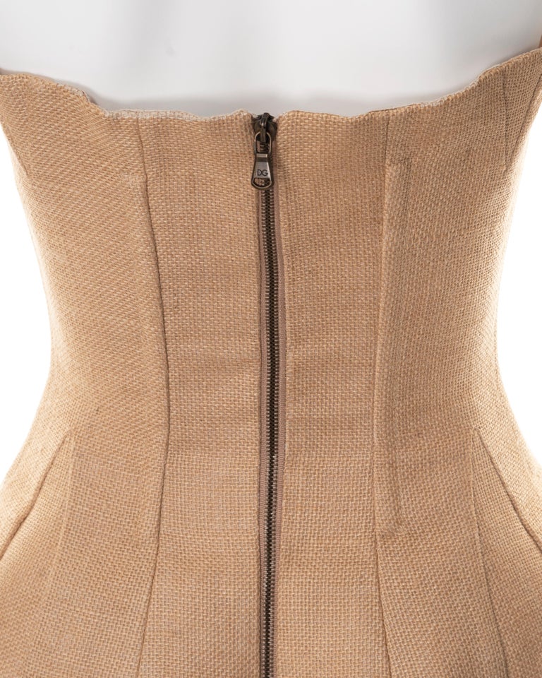 Dolce and Gabbana strapless jute corset, ss 2002 For Sale at 1stDibs