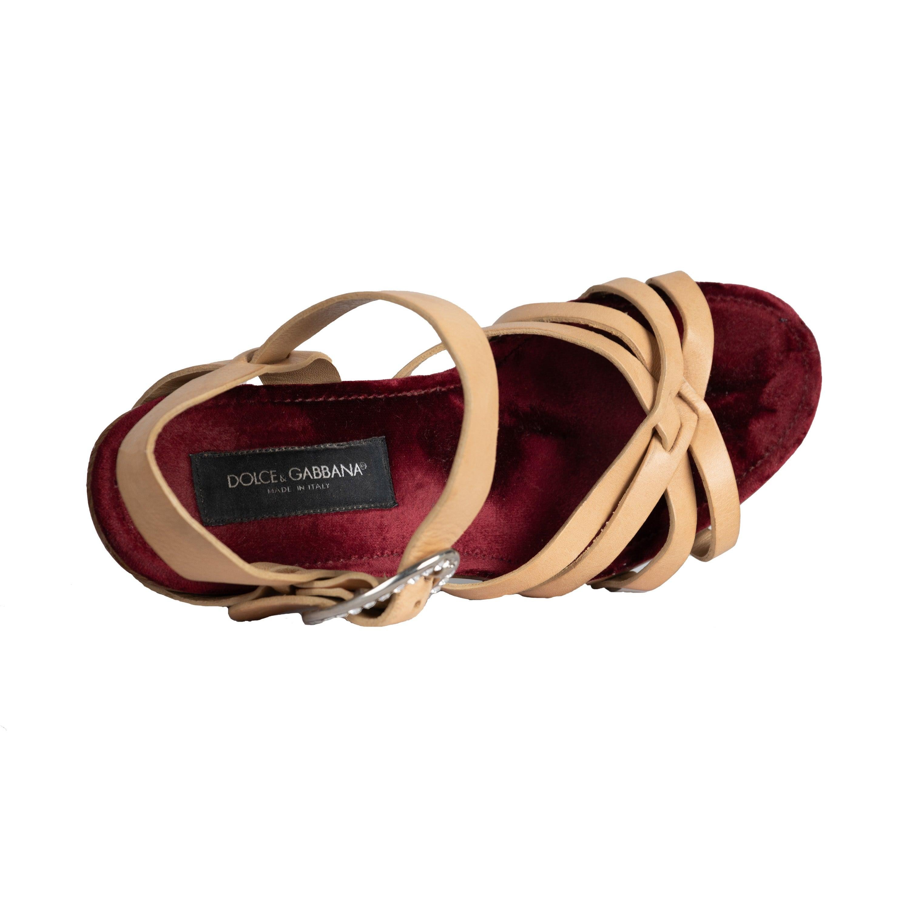 Women's Dolce & Gabbana Strappy Wedge Heels - '10s For Sale