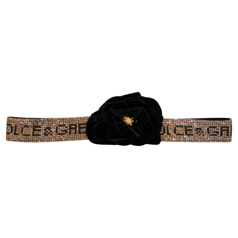 Dolce and Gabbana Strass Flower Belt For Sale at 1stDibs display picture 2