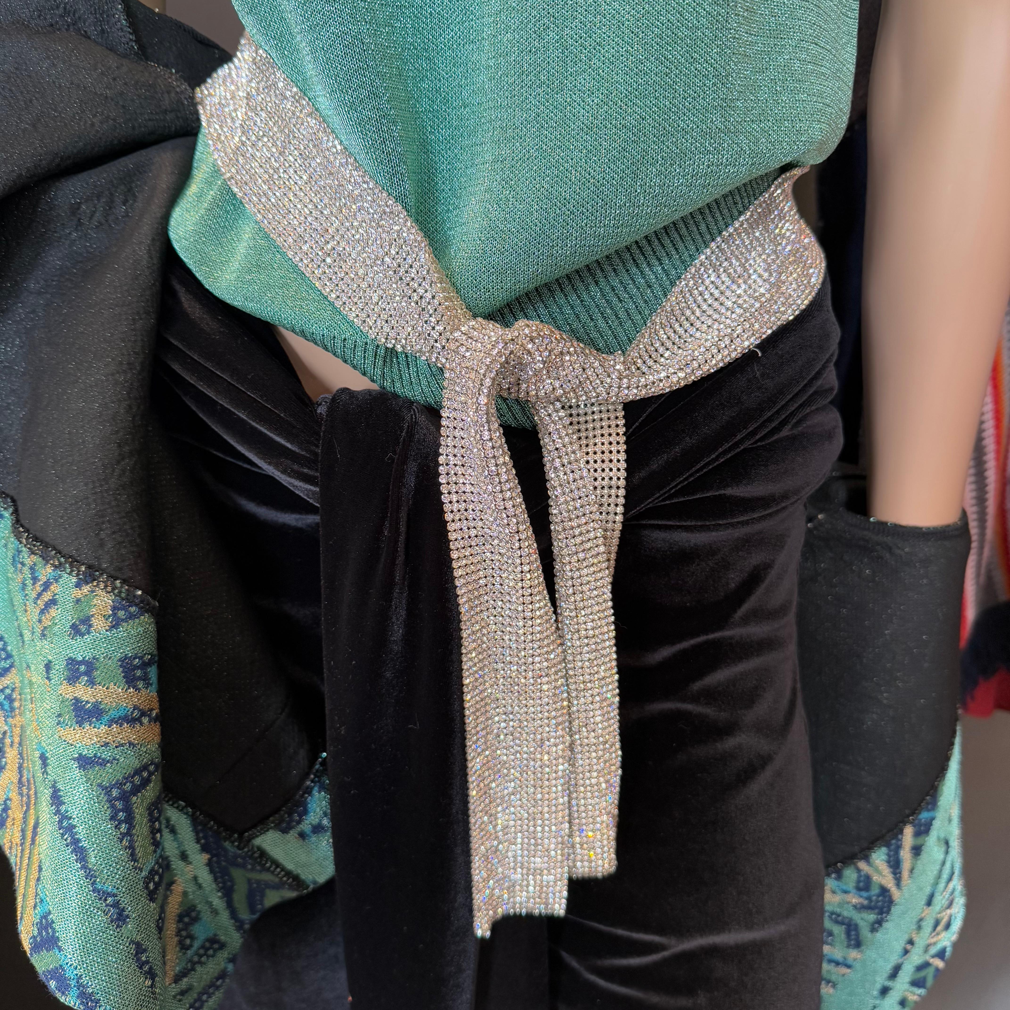 Dolce & Gabbana Strass Silver Belt For Sale 1