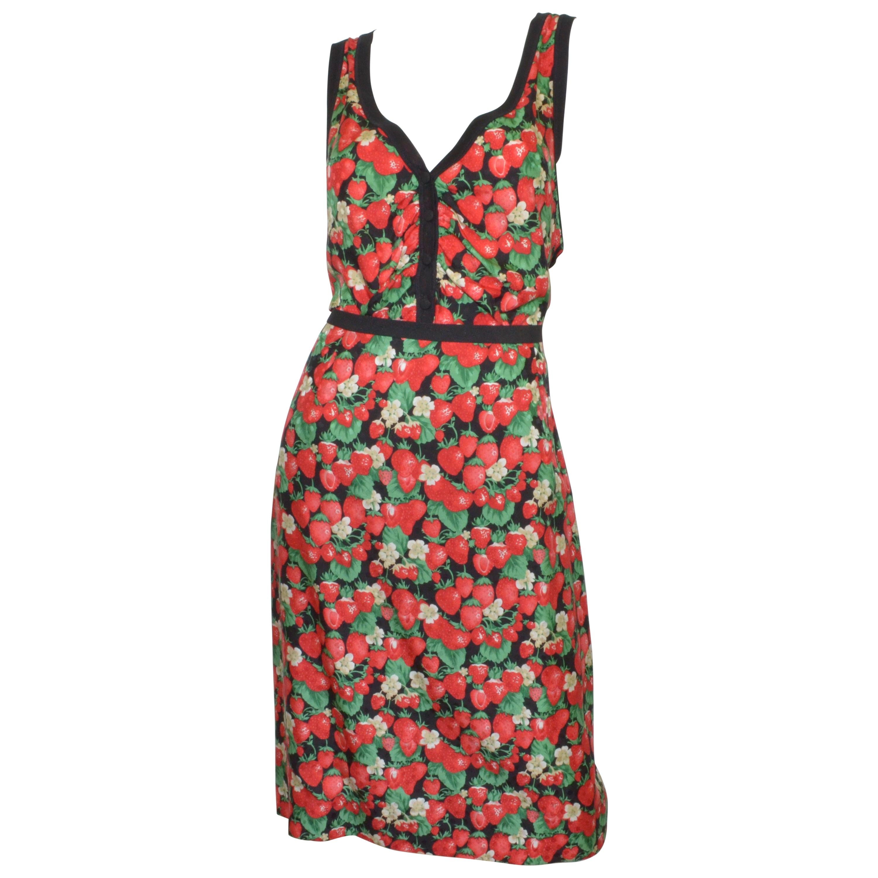 Dolce and Gabbana Strawberry Print Skirt and Top Set at 1stDibs