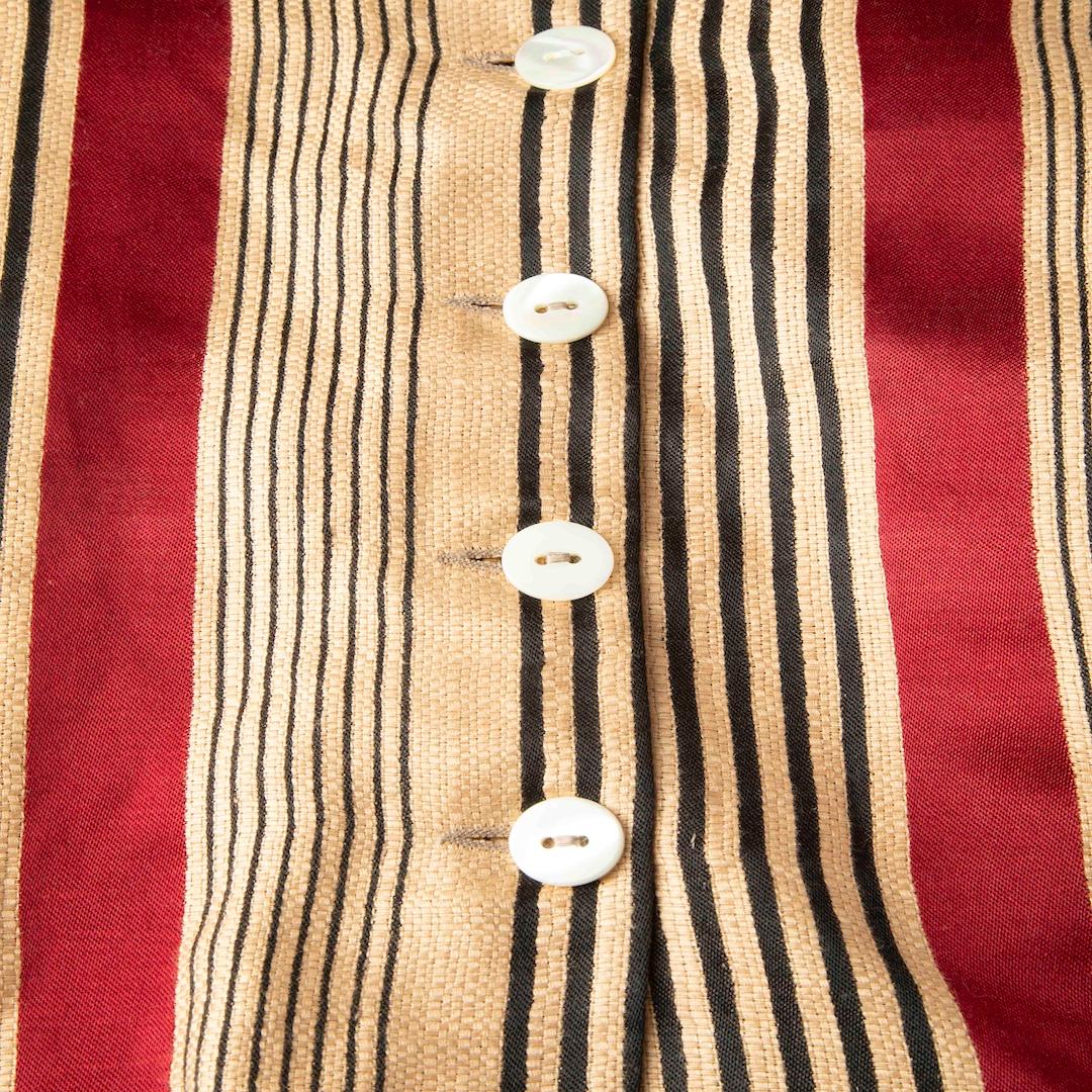 Dolce & Gabbana Striped Button Detail Midi Skirt Size M In Good Condition In London, GB