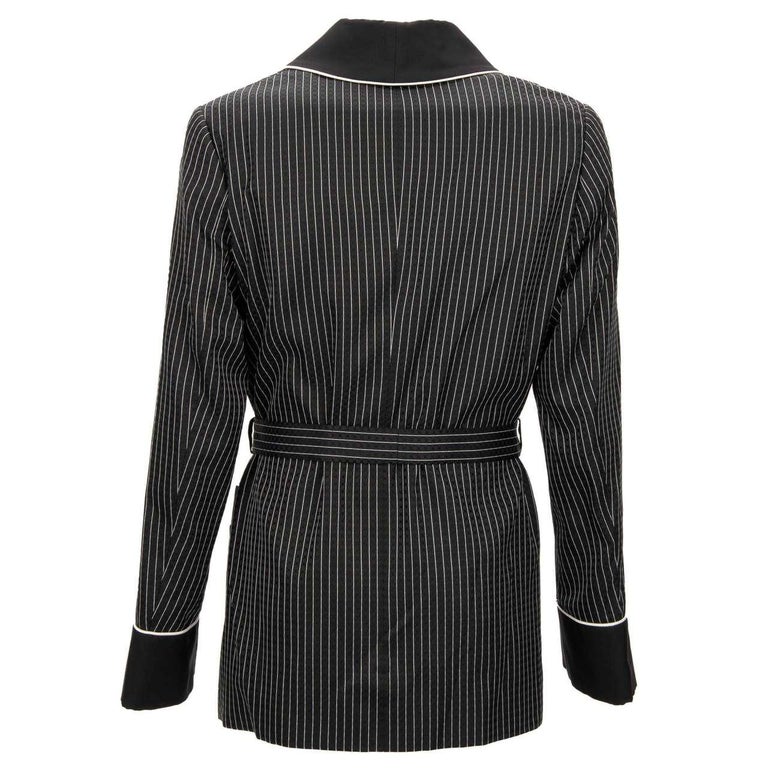 Dolce & Gabbana Dark Blue DG Embroidery Jacket Robe Blazer