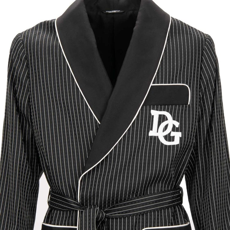 Dolce & Gabbana Dark Blue DG Embroidery Jacket Robe Blazer main image 1