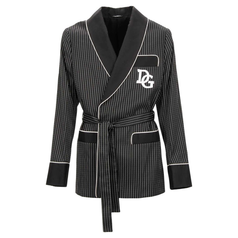 Dolce & Gabbana Dark Blue DG Embroidery Jacket Robe Blazer main image 0