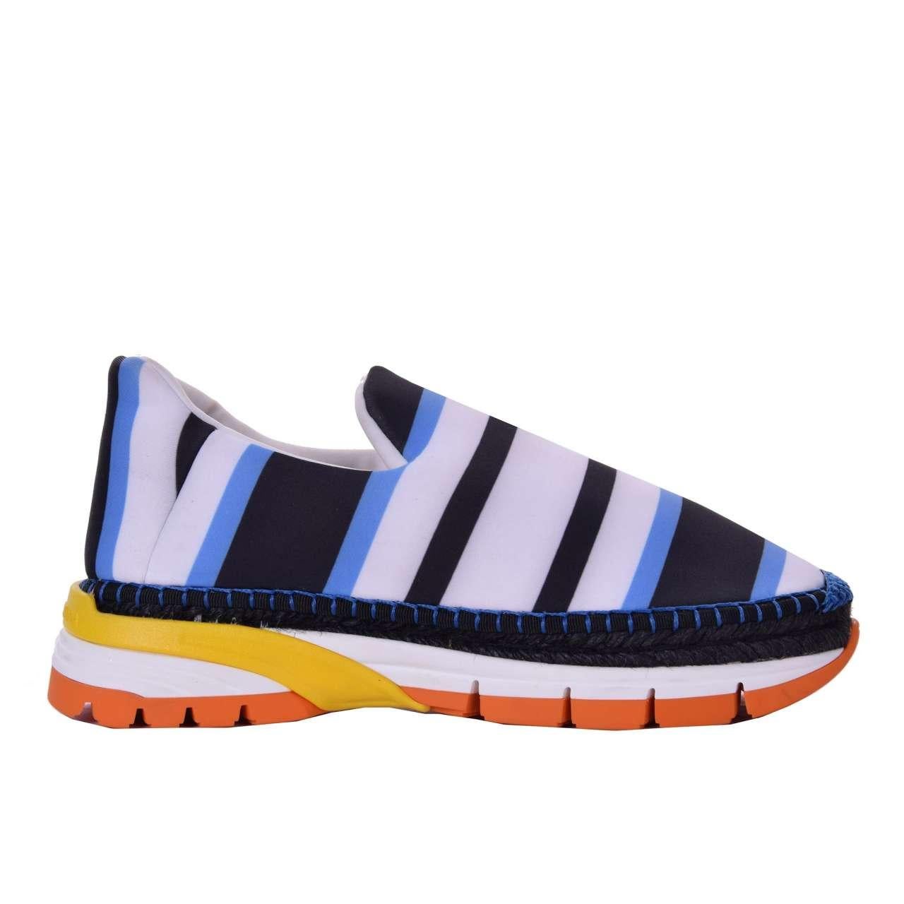 Clancy Lastig Abstractie Dolce and Gabbana - Striped Neoprene Espadrilles Sneaker For Sale at 1stDibs