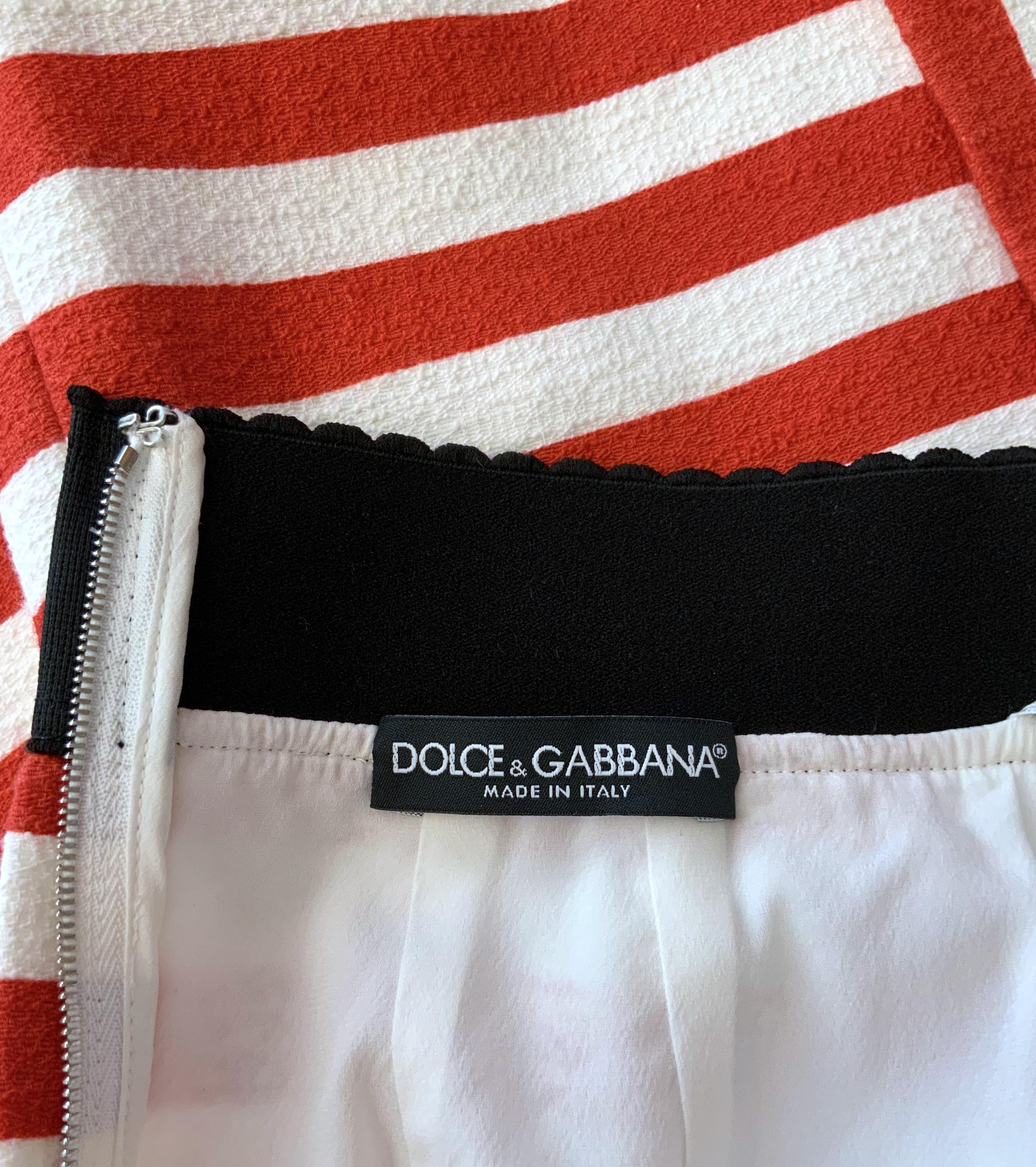Donna Gonna Dolce & Gabbana a righe in cotone elasticizzato Portofino