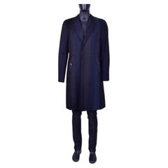 Dolce & Gabbana - Striped Virgin Wool Coat Black Gray 44
