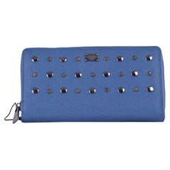 Dolce & Gabbana - Studded Dauphine Leather Wallet Blue