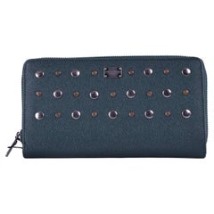 Dolce & Gabbana - Studded Dauphine Leather Wallet Green