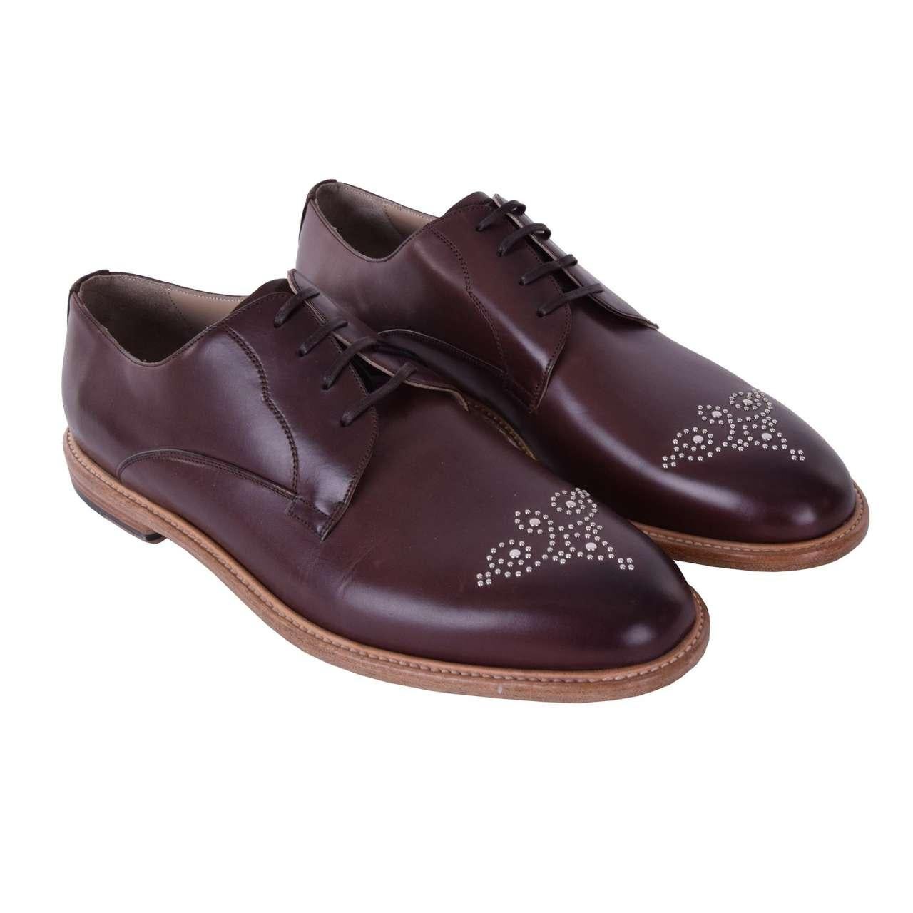 Dolce and Gabbana - Studded Derby Shoes MARSALA Brown EUR 43 For Sale at  1stDibs