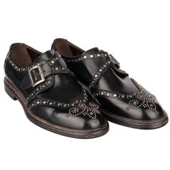 Dolce & Gabbana - Studded Derby Shoes MARSALA with Buckle Black EUR 40