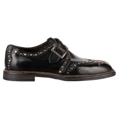 Dolce & Gabbana - Studded Derby Shoes MARSALA with Buckle Black EUR 40
