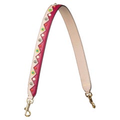 Dolce & Gabbana - Studded Leather Bag Strap Handle Beige Red Gold