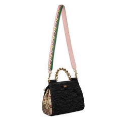 Dolce & Gabbana - Studded Leather Bag Strap Handle Pink Green Gold