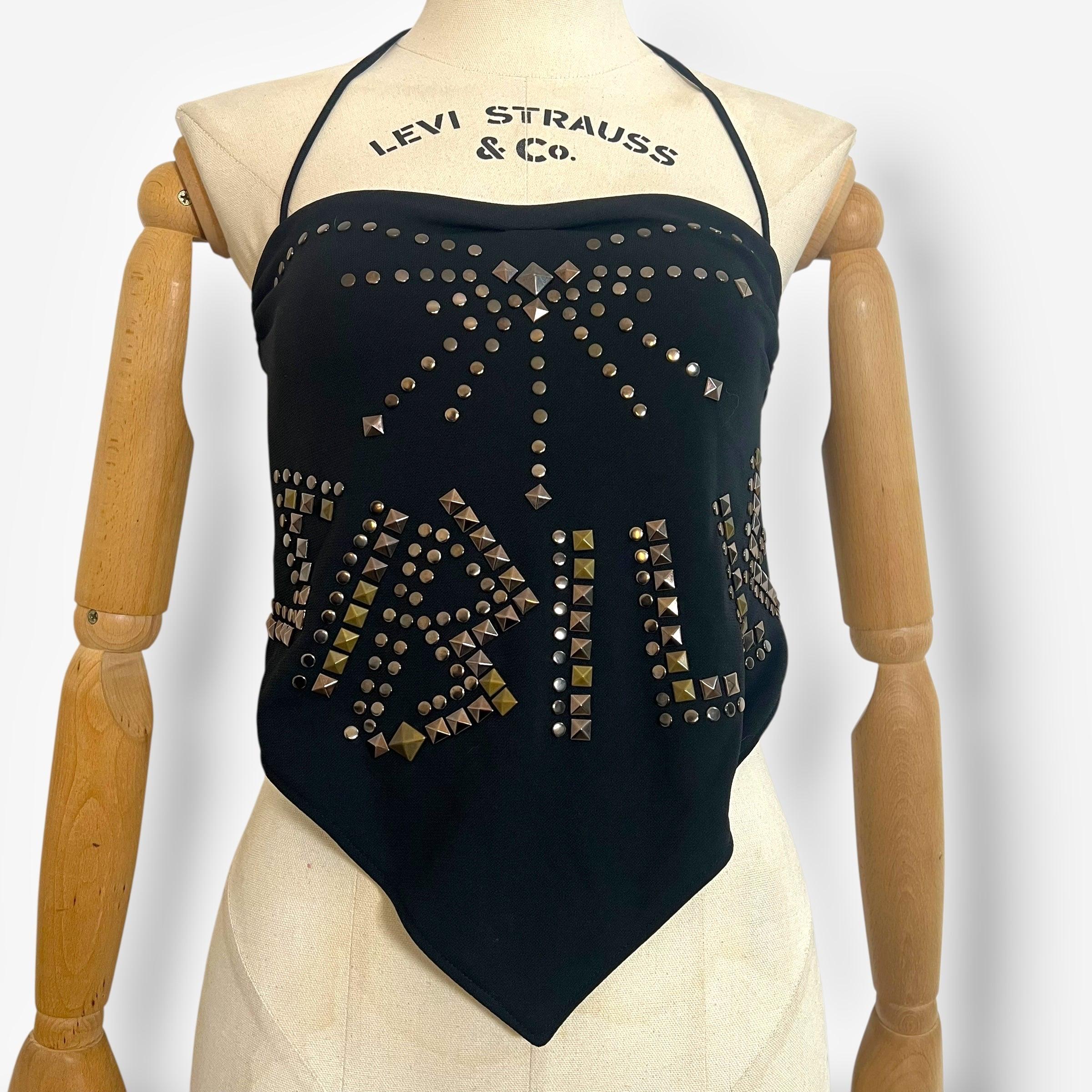 Beige Dolce & Gabbana, Studded Scarf-Style Top, Spring/Summer 2003 in vendita