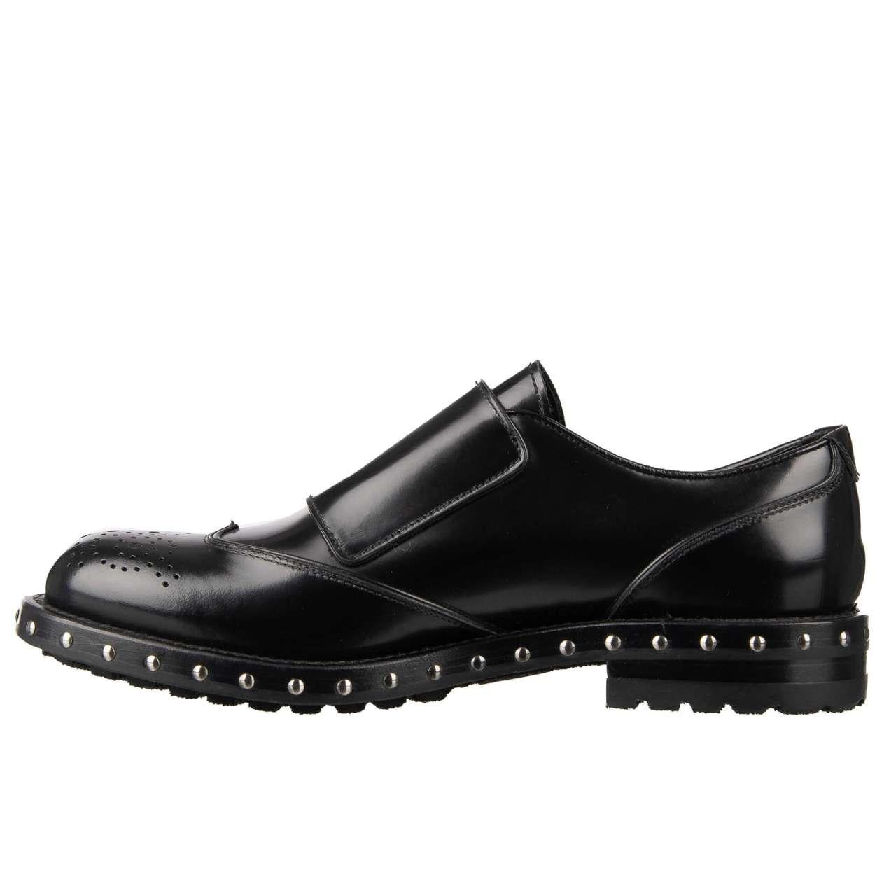 Dolce & Gabbana - Studded Shoes Boots BOY with monk straps Black EUR 40 In Excellent Condition For Sale In Erkrath, DE