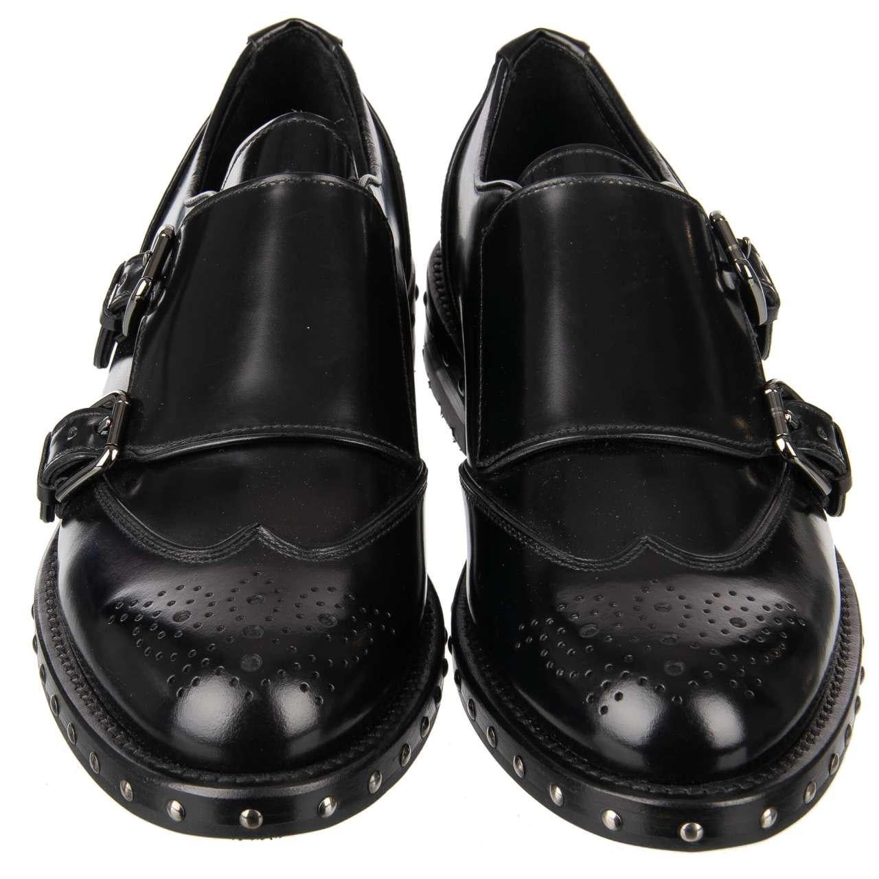 Women's Dolce & Gabbana - Studded Shoes Boots BOY with monk straps Black EUR 40 For Sale