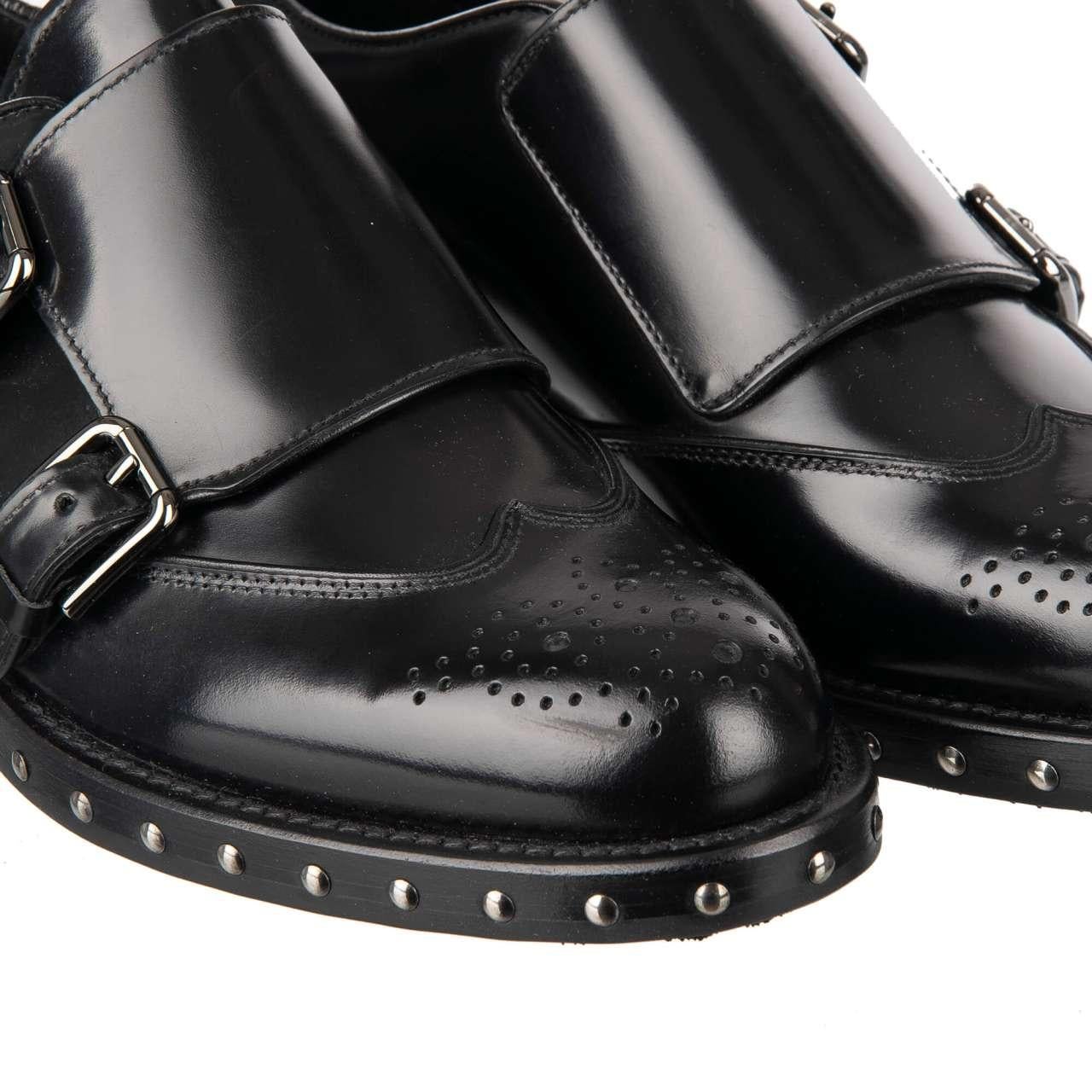 Dolce & Gabbana - Studded Shoes Boots BOY with monk straps Black EUR 40 For Sale 1