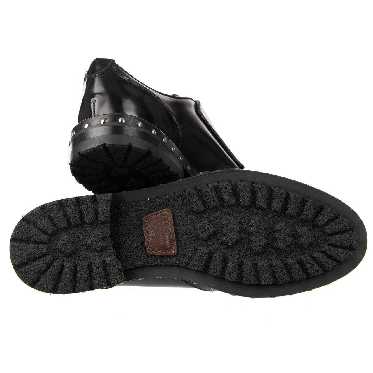 Dolce & Gabbana - Studded Shoes Boots BOY with monk straps Black EUR 40 For Sale 2