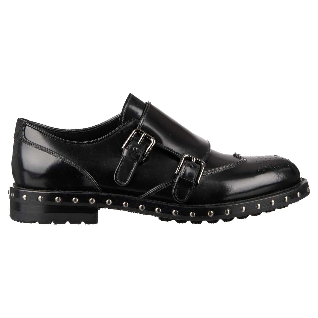 Dolce & Gabbana - Studded Shoes Boots BOY with monk straps Black EUR 40 For Sale