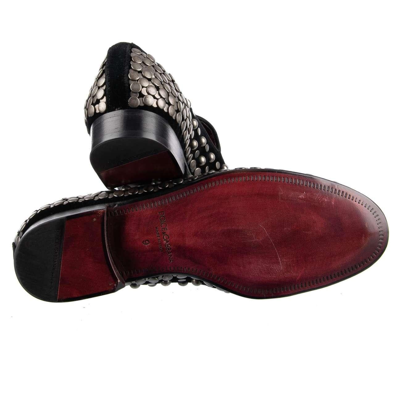 - Velvet Loafer MILANO with massive studs applications by DOLCE & GABBANA - RUNWAY - Dolce & Gabbana Fashion Show - MADE IN ITALY - New with Box - Former RRP: EUR 1.350 - Model: CA5499-AL508-80652 - Material: 100% Cotton - Sole: Leather - Color: