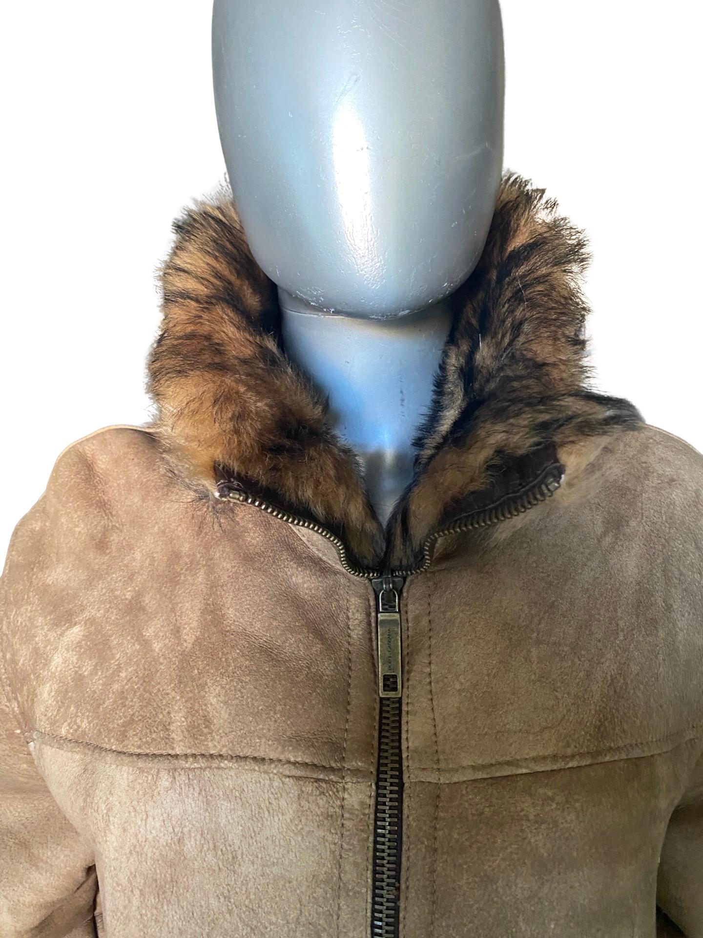 Dolce & Gabbana Suede and Sheepskin Fur Jacket Unisex Never Worn Size 42 2