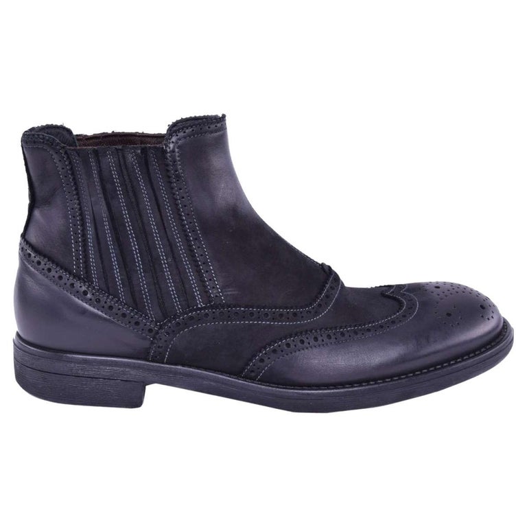 Dolce & Gabbana Blue Suede Embellished Studded Boots Shoes