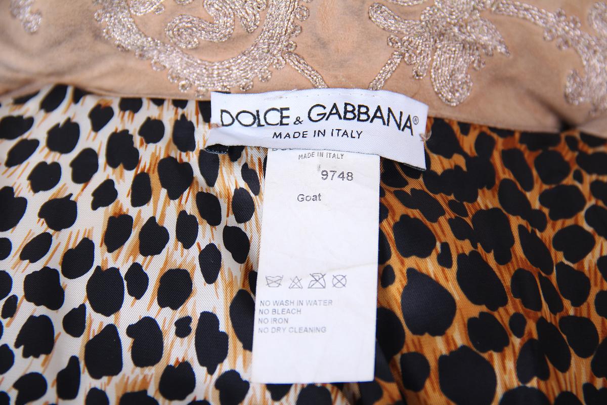 Beige Dolce & Gabbana - Manteau en daim vintage Y2K des années 2000 en vente