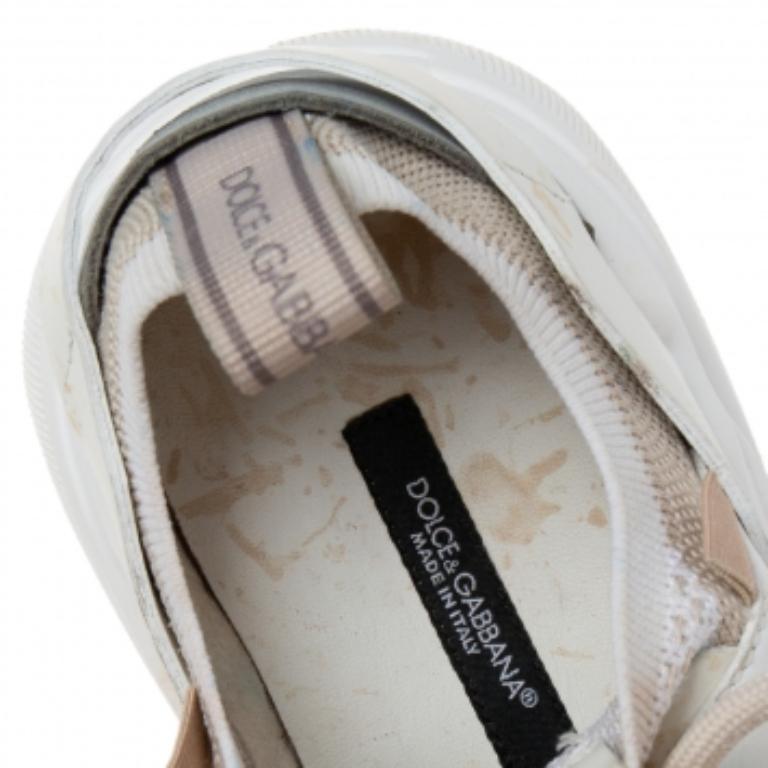 Dolce & Gabbana Suede & Knit Fabric Hex Daymaster Low Top Sneakers Size 37.5 In Fair Condition For Sale In Dubai, Al Qouz 2